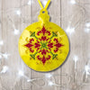 Cross Stitch Kit “Bauble Christmas Ornament” DIY Christmas Ornament on Faux Leather