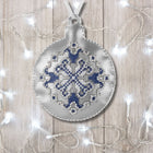 Cross Stitch Kit “Bauble Christmas Ornament” DIY Christmas Ornament on Faux Leather
