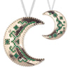 Cross Stitch Kit “Crescent Moon Christmas Ornament” DIY Christmas Ornament on Faux Leather