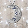 Cross Stitch Kit “Crescent Moon Christmas Ornament” DIY Christmas Ornament on Faux Leather