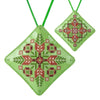 Cross Stitch Kit “Mini Pillow Christmas Ornament” DIY Christmas Ornament on Faux Leather