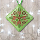Cross Stitch Kit “Mini Pillow Christmas Ornament” DIY Christmas Ornament on Faux Leather