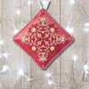 Cross Stitch Kit “Mini Pillow Christmas Ornament” DIY Christmas Ornament on Faux Leather