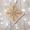 Cross Stitch Kit “Mini Pillow Christmas Ornament” DIY Christmas Ornament on Faux Leather