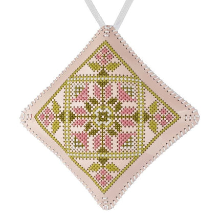 Cross Stitch Kit “Mini Pillow Christmas Ornament” DIY Christmas Ornament on Faux Leather