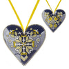 Cross Stitch Kit “Heart Christmas Ornament” DIY Christmas Ornament on Faux Leather