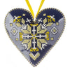 Cross Stitch Kit “Heart Christmas Ornament” DIY Christmas Ornament on Faux Leather