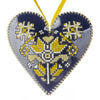 Cross Stitch Kit “Heart Christmas Ornament” DIY Christmas Ornament on Faux Leather