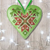 Cross Stitch Kit “Heart Christmas Ornament” DIY Christmas Ornament on Faux Leather