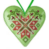 Cross Stitch Kit “Heart Christmas Ornament” DIY Christmas Ornament on Faux Leather