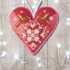 Cross Stitch Kit “Heart Christmas Ornament” DIY Christmas Ornament on Faux Leather
