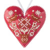 Cross Stitch Kit “Heart Christmas Ornament” DIY Christmas Ornament on Faux Leather