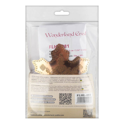Cross Stitch Kit “Snowflake Christmas Ornament” DIY Christmas Ornament on Faux Leather