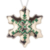 Cross Stitch Kit “Snowflake Christmas Ornament” DIY Christmas Ornament on Faux Leather