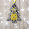 Cross Stitch Kit “Christmas Tree Ornament” DIY Christmas Ornament on Faux Leather