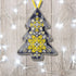 Cross Stitch Kit “Christmas Tree Ornament” DIY Christmas Ornament on Faux Leather
