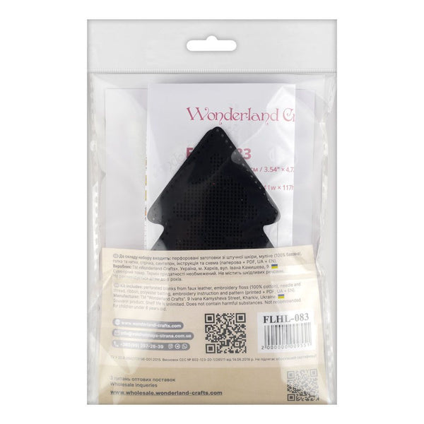 Cross Stitch Kit “Christmas Tree Ornament” DIY Christmas Ornament on Faux Leather