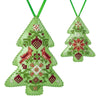 Cross Stitch Kit “Christmas Tree Ornament” DIY Christmas Ornament on Faux Leather