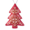 Cross Stitch Kit “Christmas Tree Ornament” DIY Christmas Ornament on Faux Leather