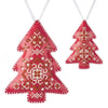 Cross Stitch Kit “Christmas Tree Ornament” DIY Christmas Ornament on Faux Leather