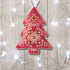 Cross Stitch Kit “Christmas Tree Ornament” DIY Christmas Ornament on Faux Leather