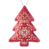 Cross Stitch Kit “Christmas Tree Ornament” DIY Christmas Ornament on Faux Leather