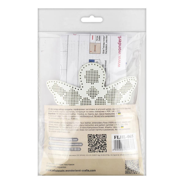 Cross Stitch Kit “Angel Christmas Ornament” DIY Christmas Ornament on Faux Leather