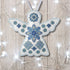Cross Stitch Kit “Angel Christmas Ornament” DIY Christmas Ornament on Faux Leather