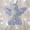 Cross Stitch Kit “Angel Christmas Ornament” DIY Christmas Ornament on Faux Leather
