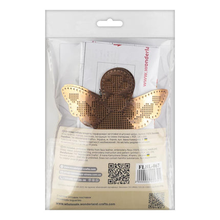 Cross Stitch Kit “Angel Christmas Ornament” DIY Christmas Ornament on Faux Leather