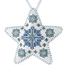 Cross Stitch Kit “Star Christmas Ornament” DIY Christmas Ornament on Faux Leather