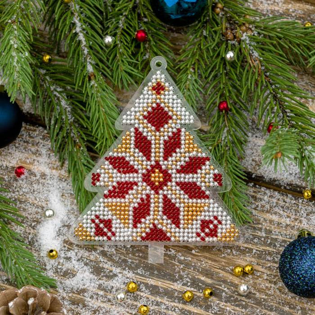 Bead embroidery kit on a plastic base "Christmas tree toys"