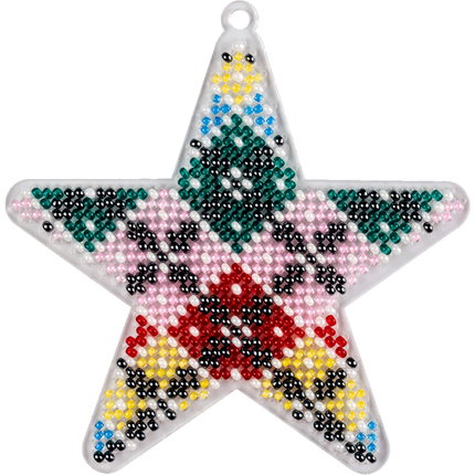 Bead embroidery kit on a plastic base "Christmas tree toys"