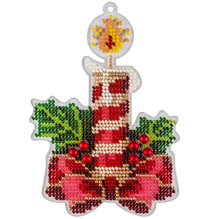 Bead embroidery kit on a plastic base "Christmas tree toys"