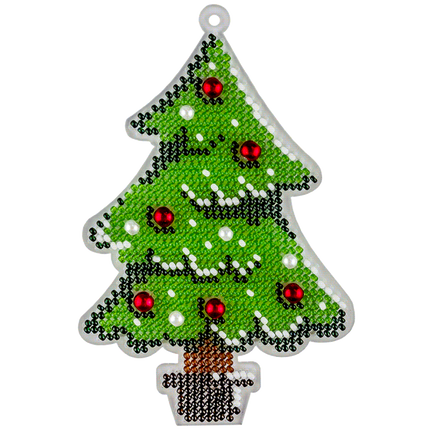 Bead embroidery kit on a plastic base "Christmas tree toys"