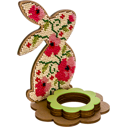 DIY Bead Embroidery Kit on Wood "Rabbit"