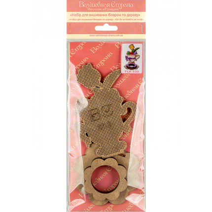 DIY Bead Embroidery Kit on Wood "Tulip with eggs"
