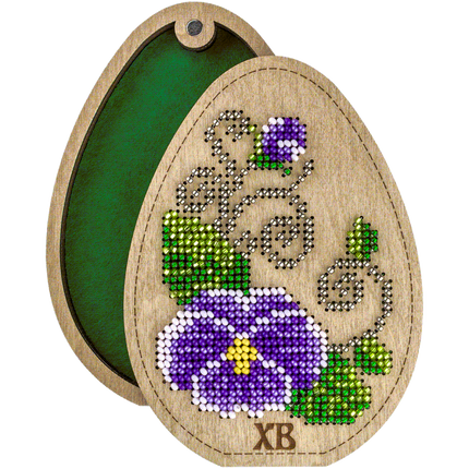 Bead embroidery kit on wood "Easter Egg"