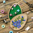 Bead embroidery kit on wood 