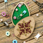 Bead embroidery kit on wood 