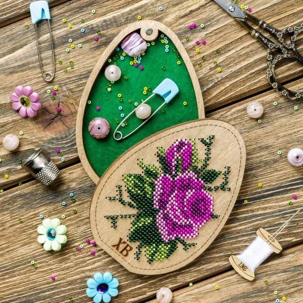 Bead embroidery kit on wood "Easter Egg"