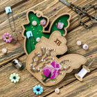 Bead embroidery kit on wood 