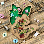 Bead embroidery kit on wood 