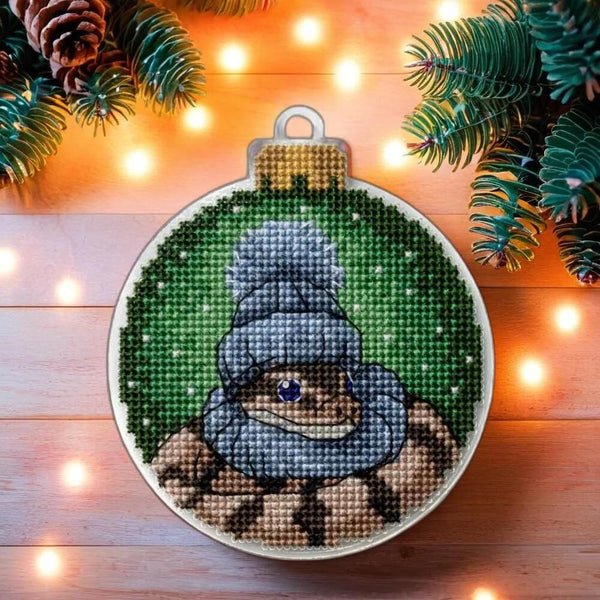 DIY Cross stitch kit "Snake in a hat"