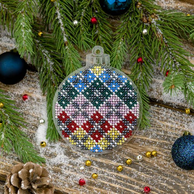 Bead embroidery kit on a plastic base "Christmas tree toys"