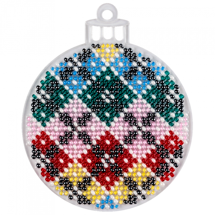 Bead embroidery kit on a plastic base "Christmas tree toys"