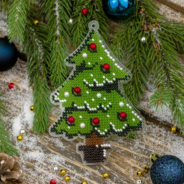Bead embroidery kit on a plastic base "Christmas tree toys"