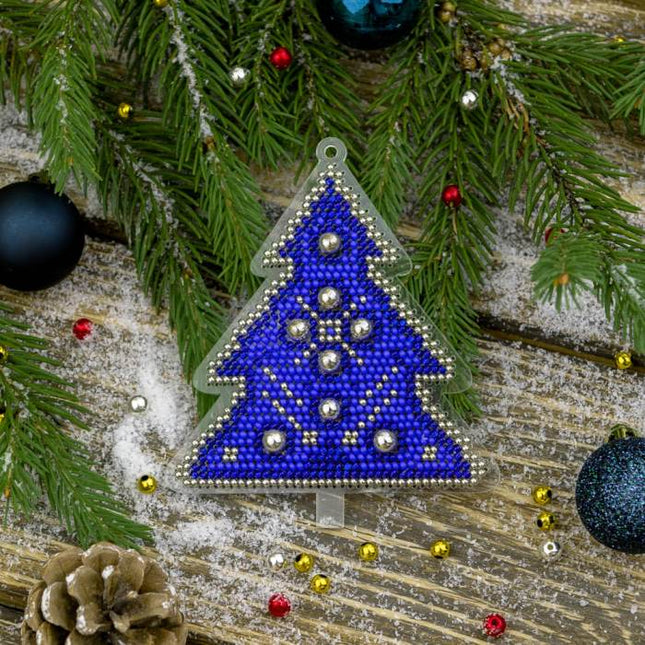 Bead embroidery kit on a plastic base "Christmas tree toys"