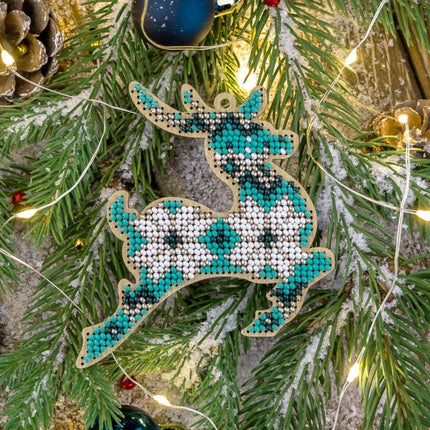 DIY Christmas tree toy kit "Turquoise Deer"