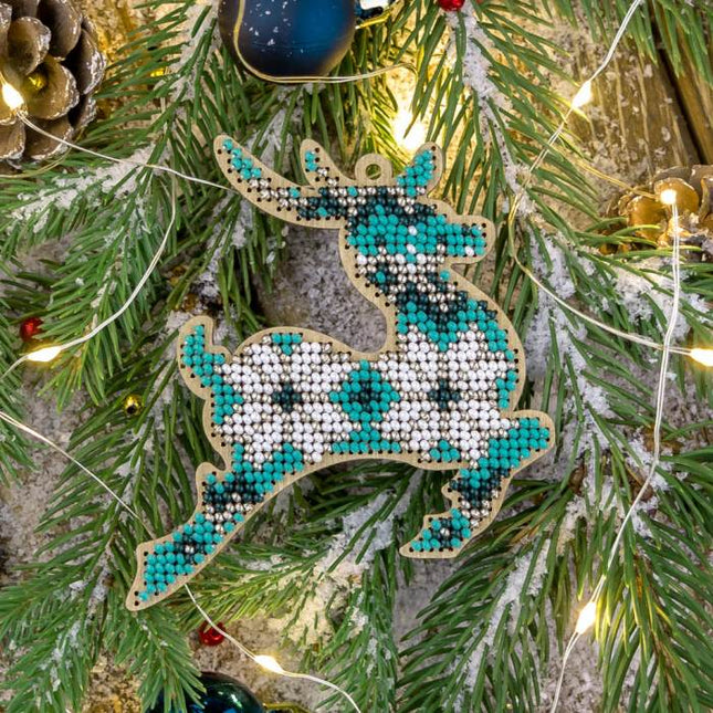 DIY Christmas tree toy kit "Turquoise Deer"